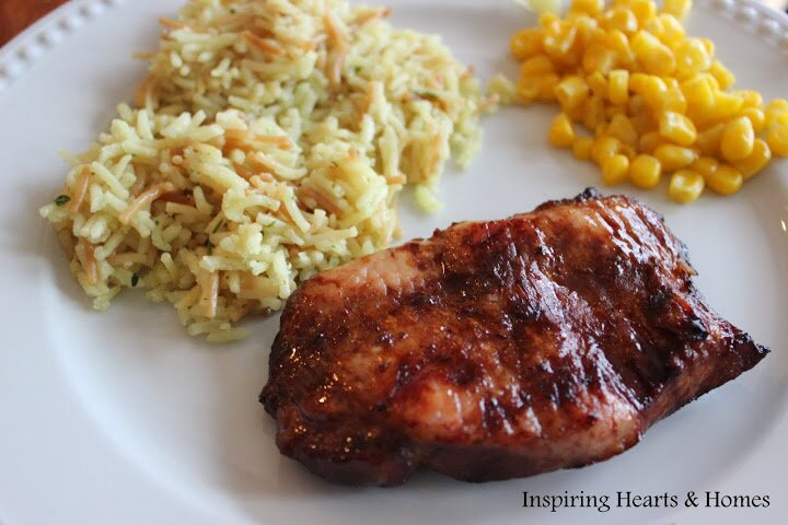 grilled pork chops, Inspiring Hearts and Homes