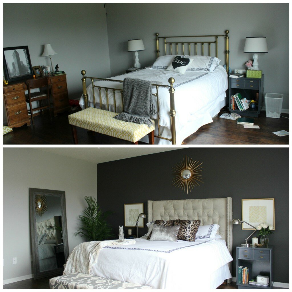 master bedroom before after